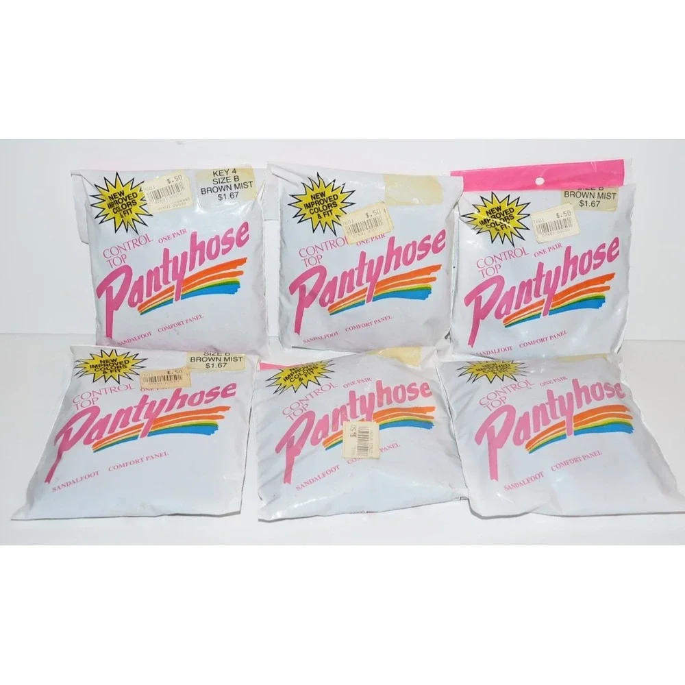 Vtg Kmart Pantyhose‎ Panty Hose Lot Sz B Brown Mist packages props 80's 90's Y2K